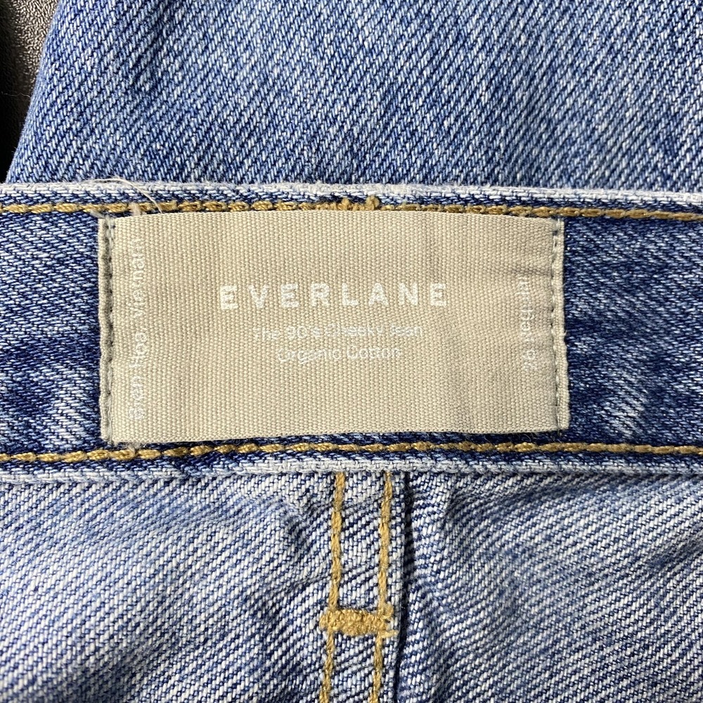 Everlane 90s Cheeky Jeans Womens 27 Blue High Rise Straight Denim Button Fly - Picture 6 of 14